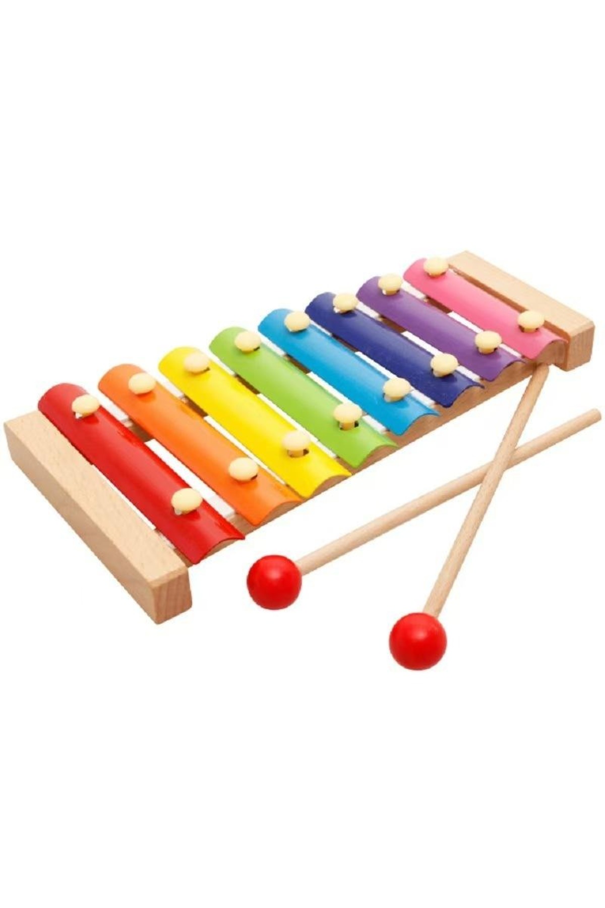 زیلوفون چوبی برای کودکان – اسباب‌بازی ساز موسیقی رنگین‌کمانی با ۲ چکش چوبی، اسباب‌بازی آموزشی برای نوزادان
