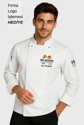 Üniformanya Firma Logo İşlemesi Hediyeli Aşçı Ceketi Beyaz Şef Ceketi Aşçı Kı...