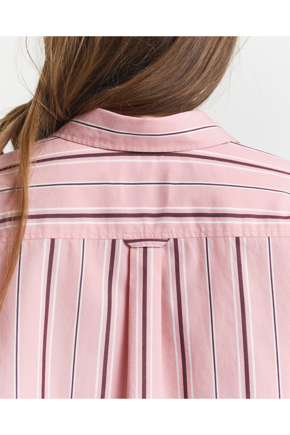 Gant  Kadın Pembe Relaxed Fit Klasik Yaka Çizgili Gömlek - Görsel 5