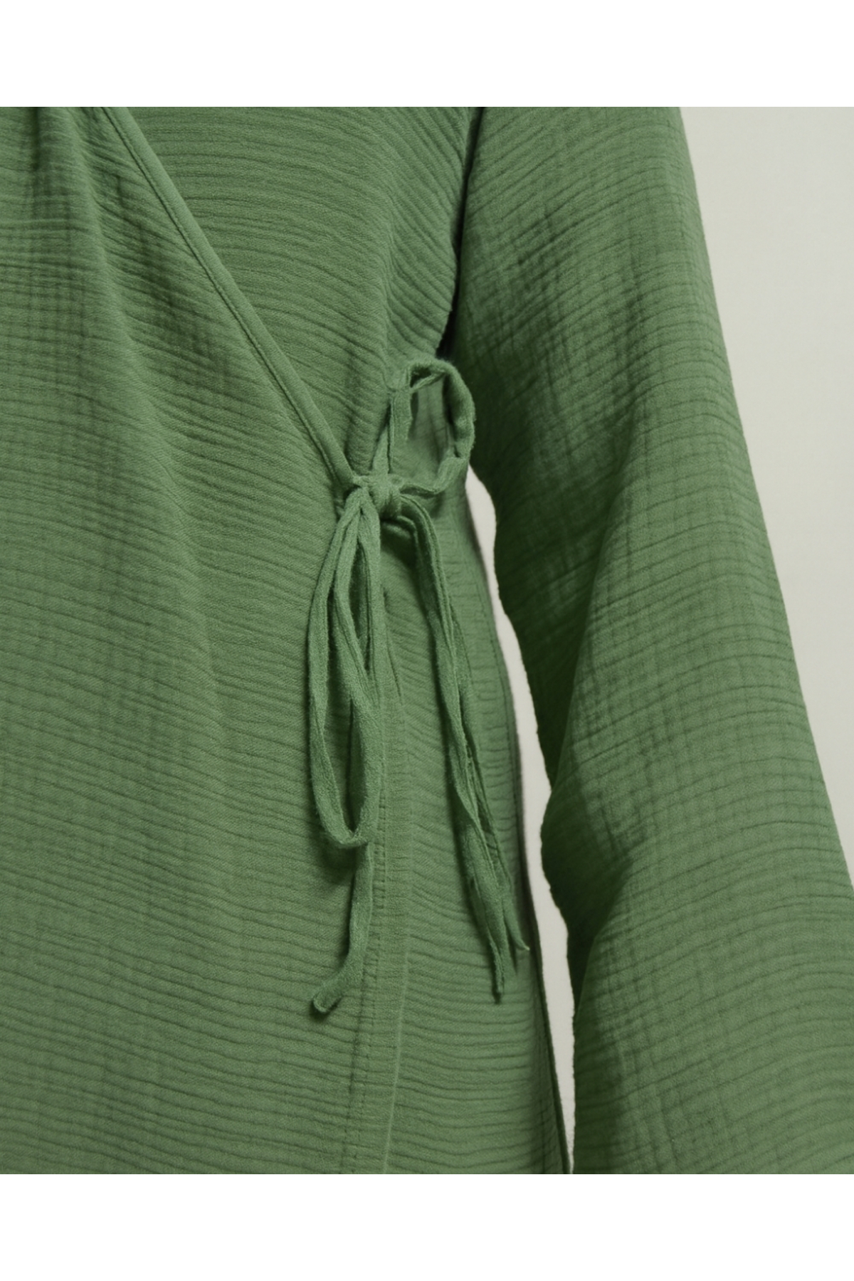 Bilenler  %100 Pamuk Müslin Namaz Elbisesi Yandan Bağlamalı -Terletmeyen Rahat Kumaş, 36-48 Beden - Görsel 4