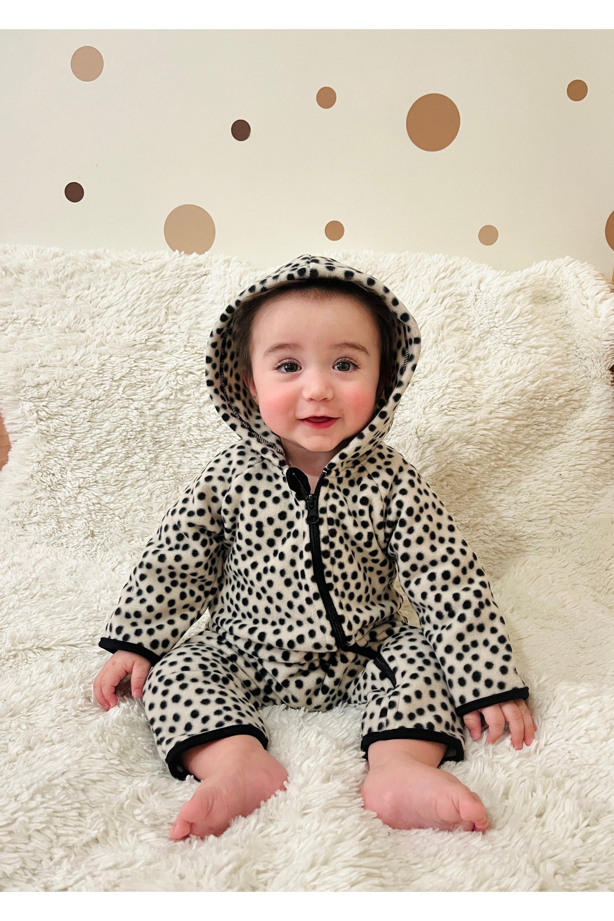 DİVİSTA Unisex Bebek Fermuarlı Tulum Polar Rahat Kumaş fotoğrafı 2 (önizleme)