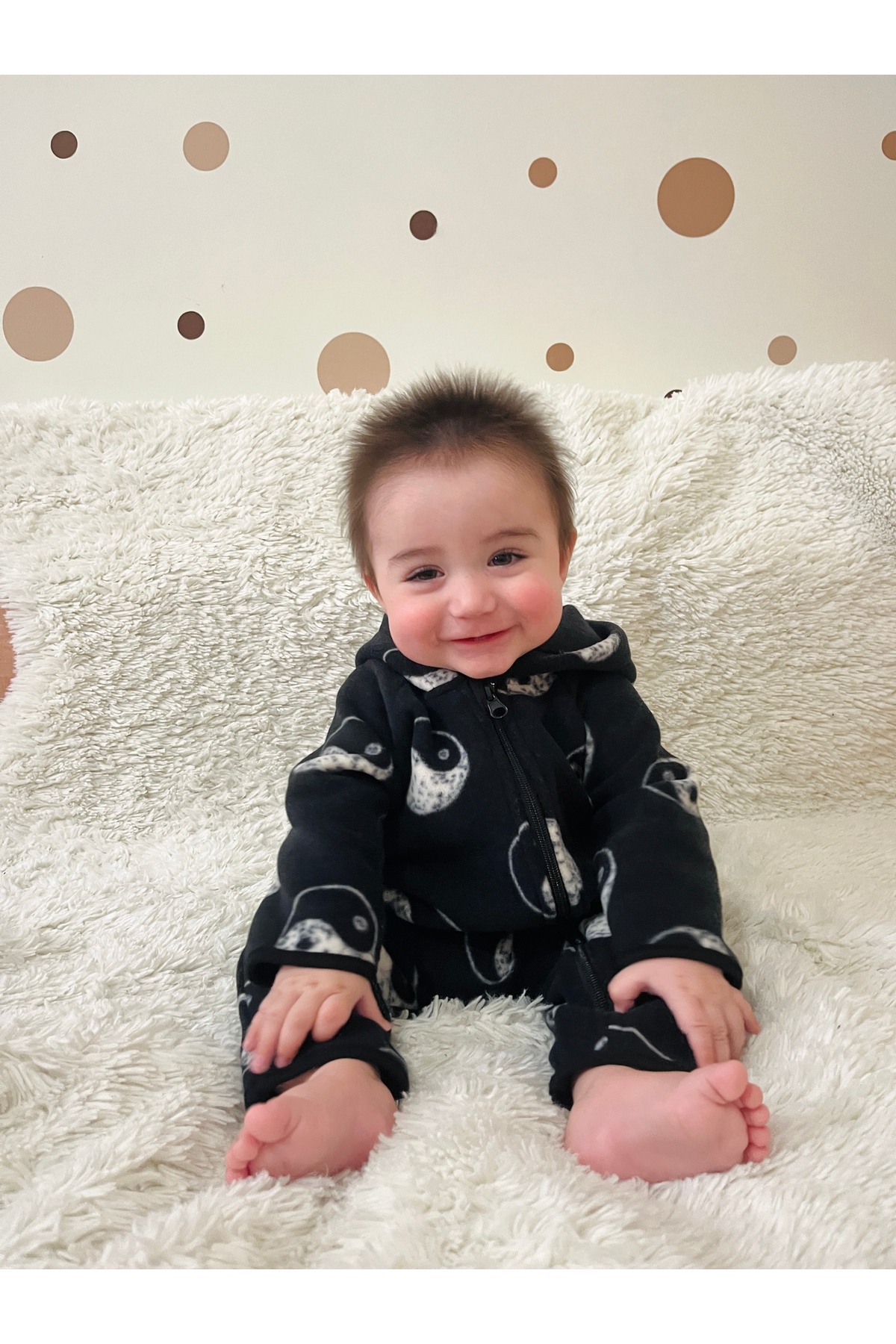 DİVİSTA Unisex Bebek Fermuarlı Tulum Polar Rahat Kumaş fotoğrafı 3 (önizleme)