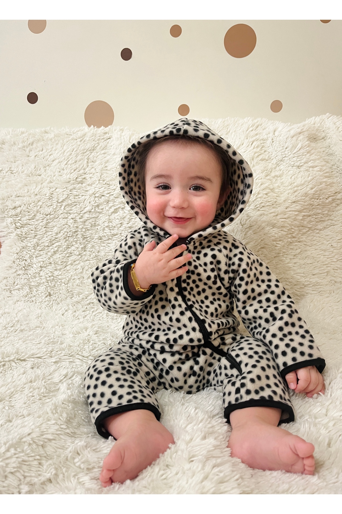 DİVİSTA Unisex Bebek Fermuarlı Tulum Polar Rahat Kumaş fotoğrafı 4 (önizleme)