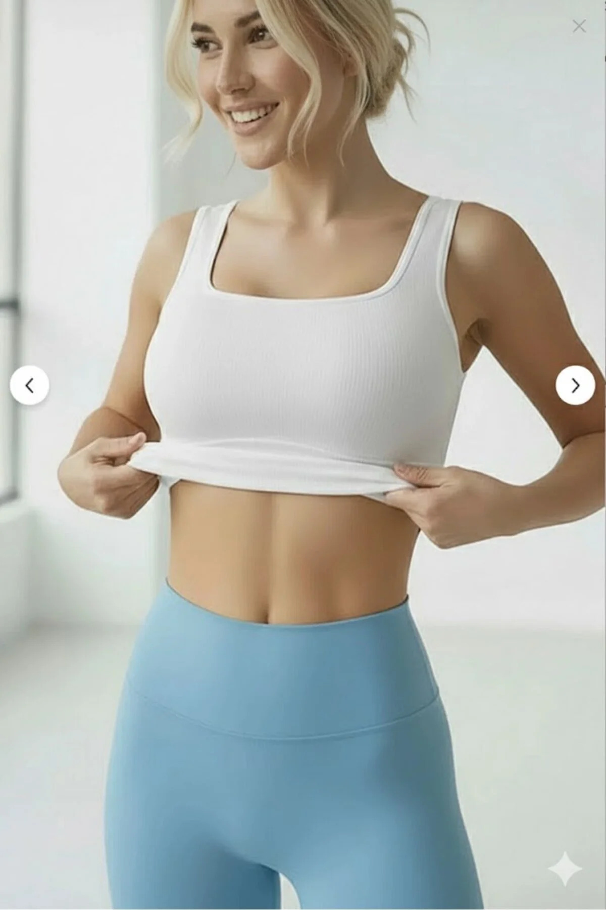 DOCE ELEGANTE Kadın Crop 2'li Paket Pedli Spor Sütyeni Yarım Atlet Büstiyer Bluz görsel 3