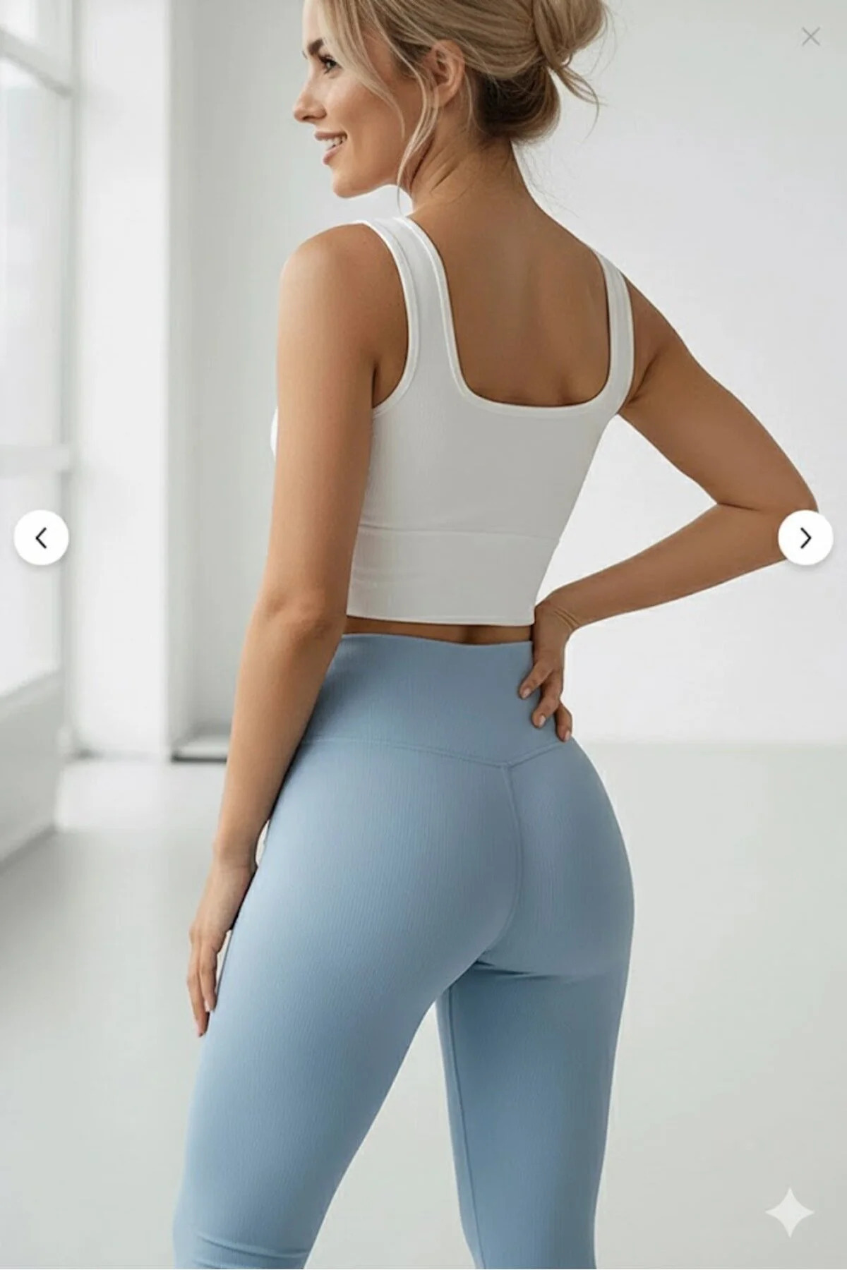 DOCE ELEGANTE Kadın Crop 2'li Paket Pedli Spor Sütyeni Yarım Atlet Büstiyer Bluz görsel 2