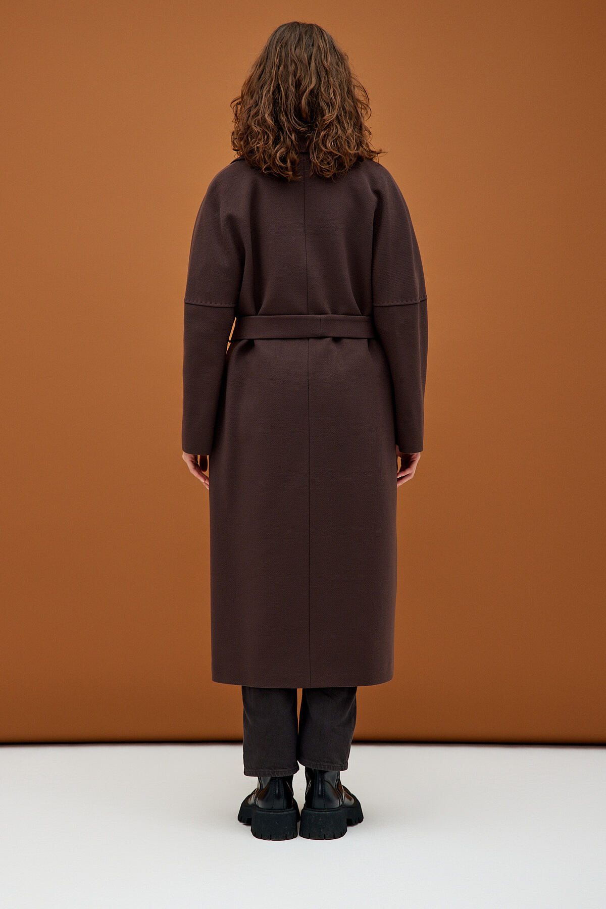 KENT Koyu Kahverengi Modern Oversize Geniş Cepli Palto görsel 4