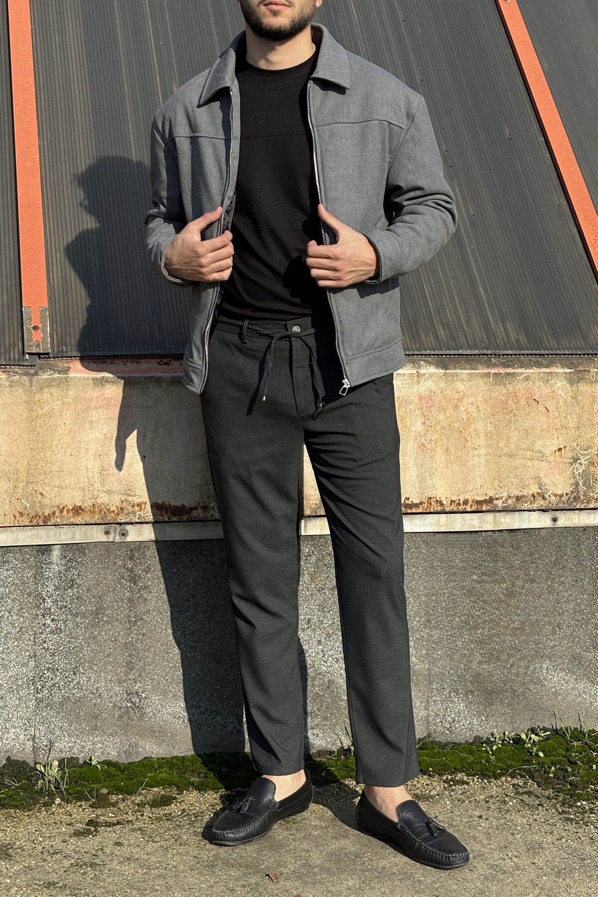 inpool  Erkek, Bel bağcıklı, yandan lastikli, Standart-fit, Old Money Culture Pantolon 25INPMARİO - Görsel 3