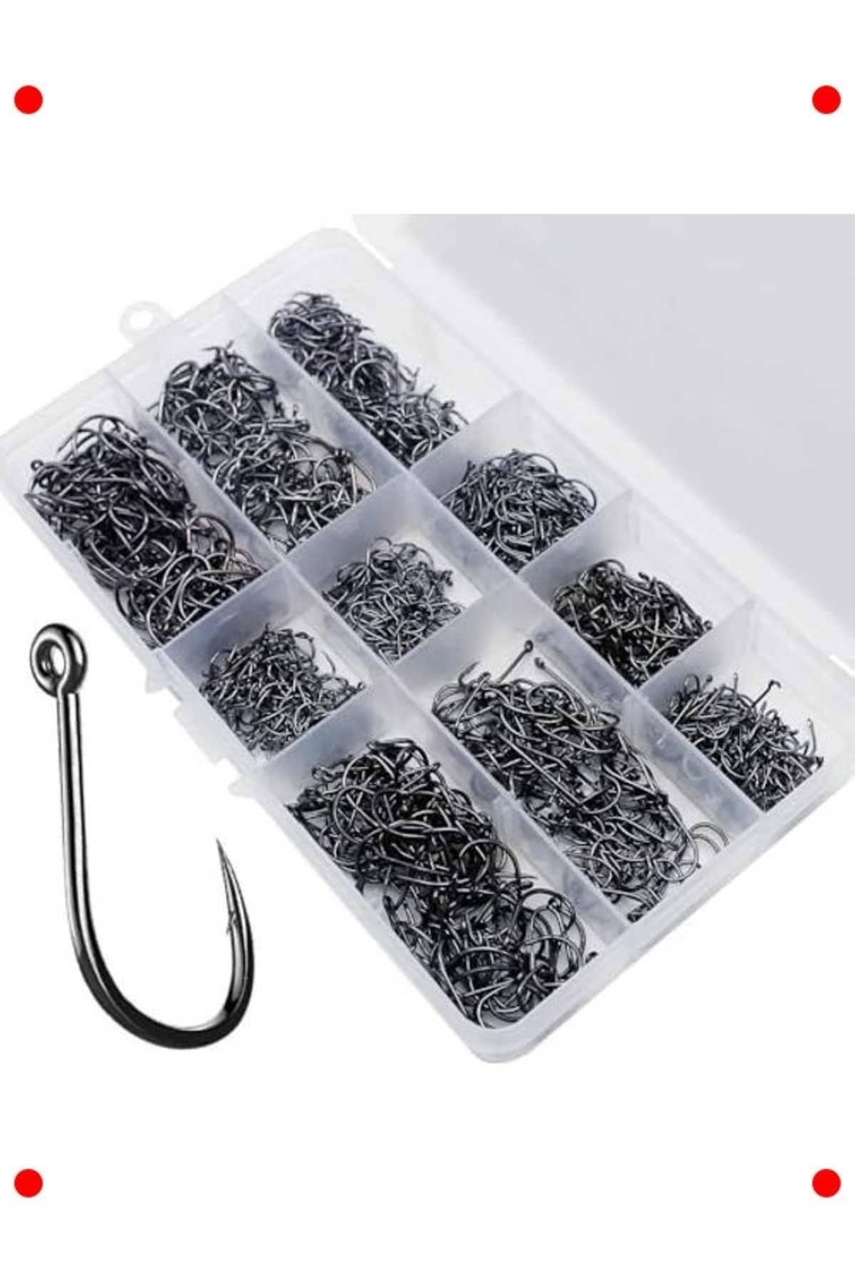 larstkas 1000 Adet Olta Kancası Seti - Halkalı Paslanmaz Çelik