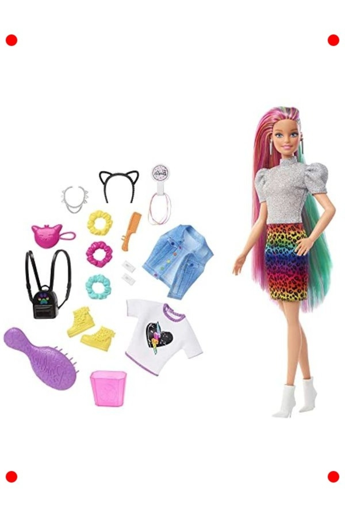 عروسک فشن با موی طرح پلنگی