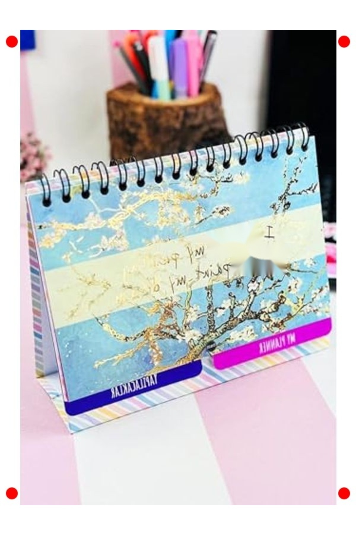 ulupazarlama Van Gogh Temalı Masa Planner, Etiketli