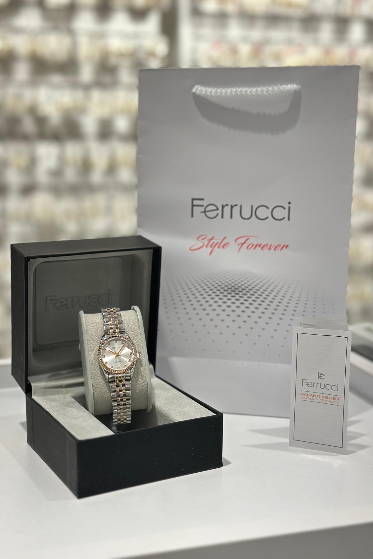 Ferrucci Çelik Kordon Su Geçirmez Garantili Kadın Kol Saati görsel 8