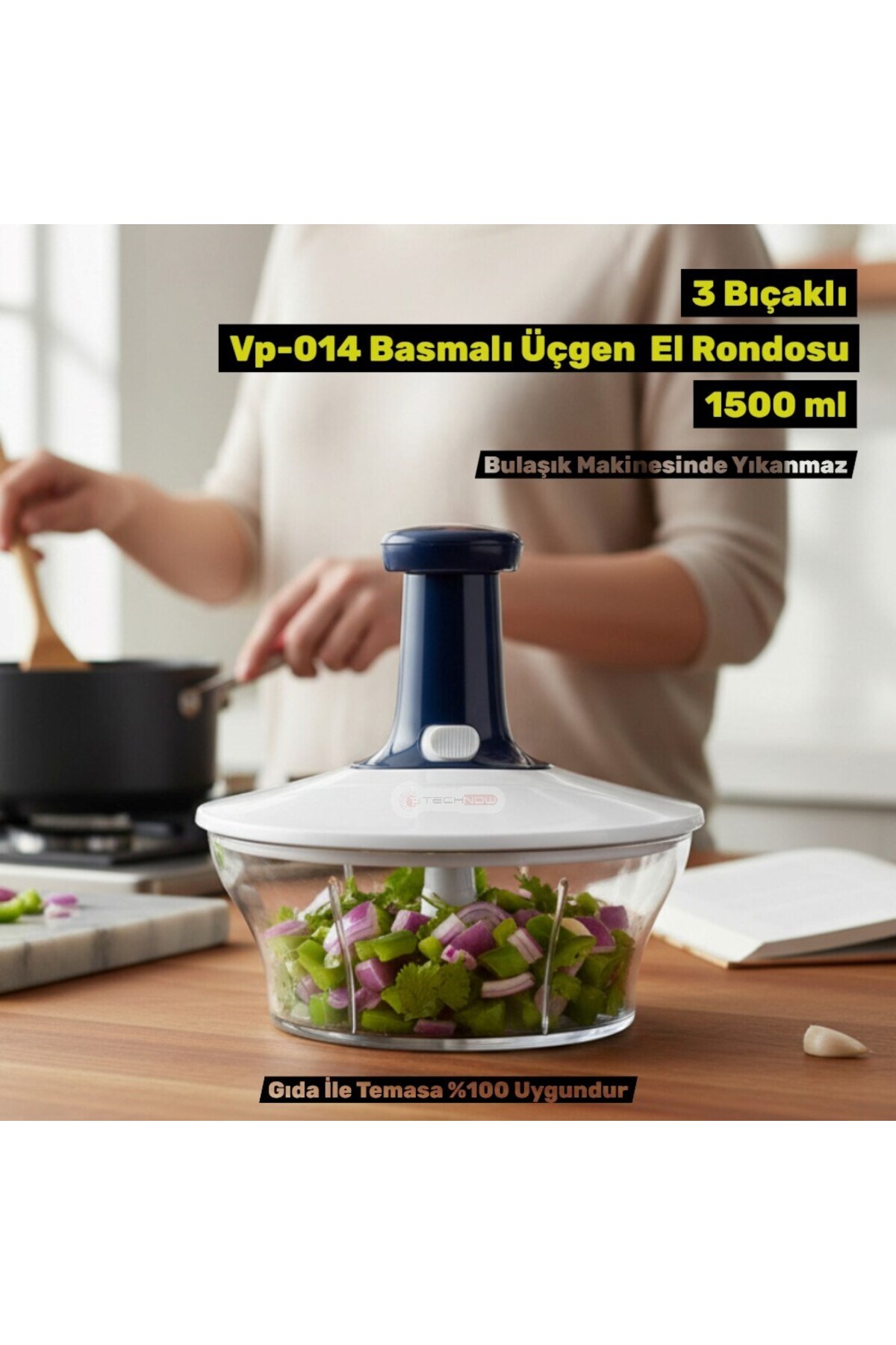 Technow VP-014 Üçgen Basmalı Rondo Mavi 1500ML