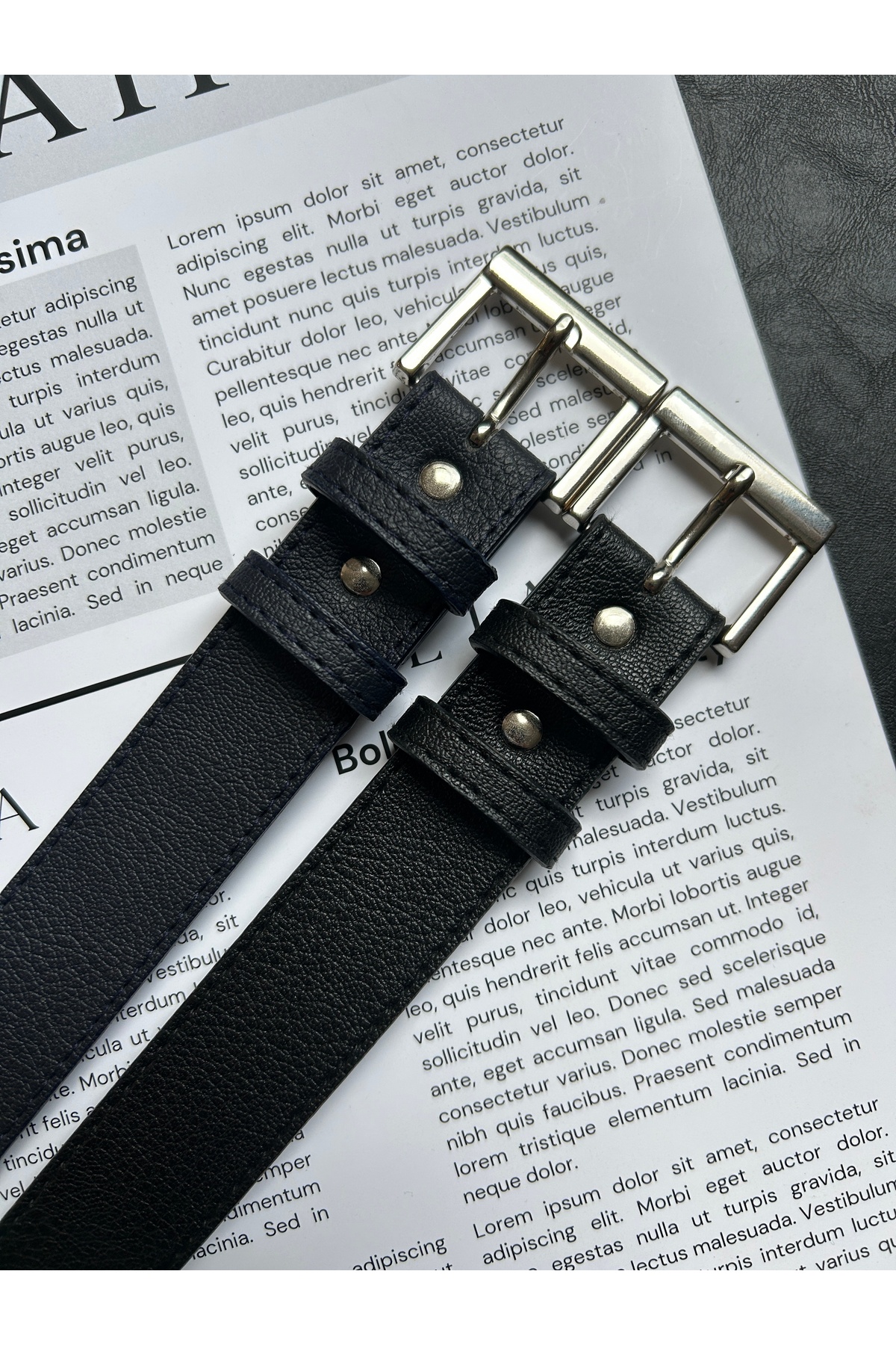 2pcs Lyric Square Patterned Women Silver Buckle Belt Jacket Belt Dress Belt Pants Belt