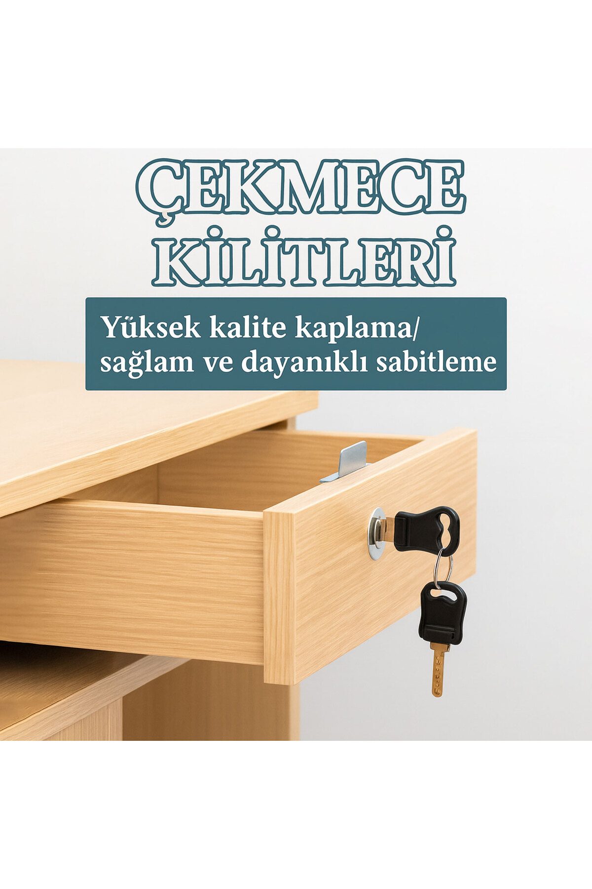 Badem10 Çekmece Kilidi Krom Metal Dayanıklı Güvenlik Kilidi Çocuk Korumalı Dolap ve Çekmece Emniyet Sistemi fotoğrafı 4 (önizleme)