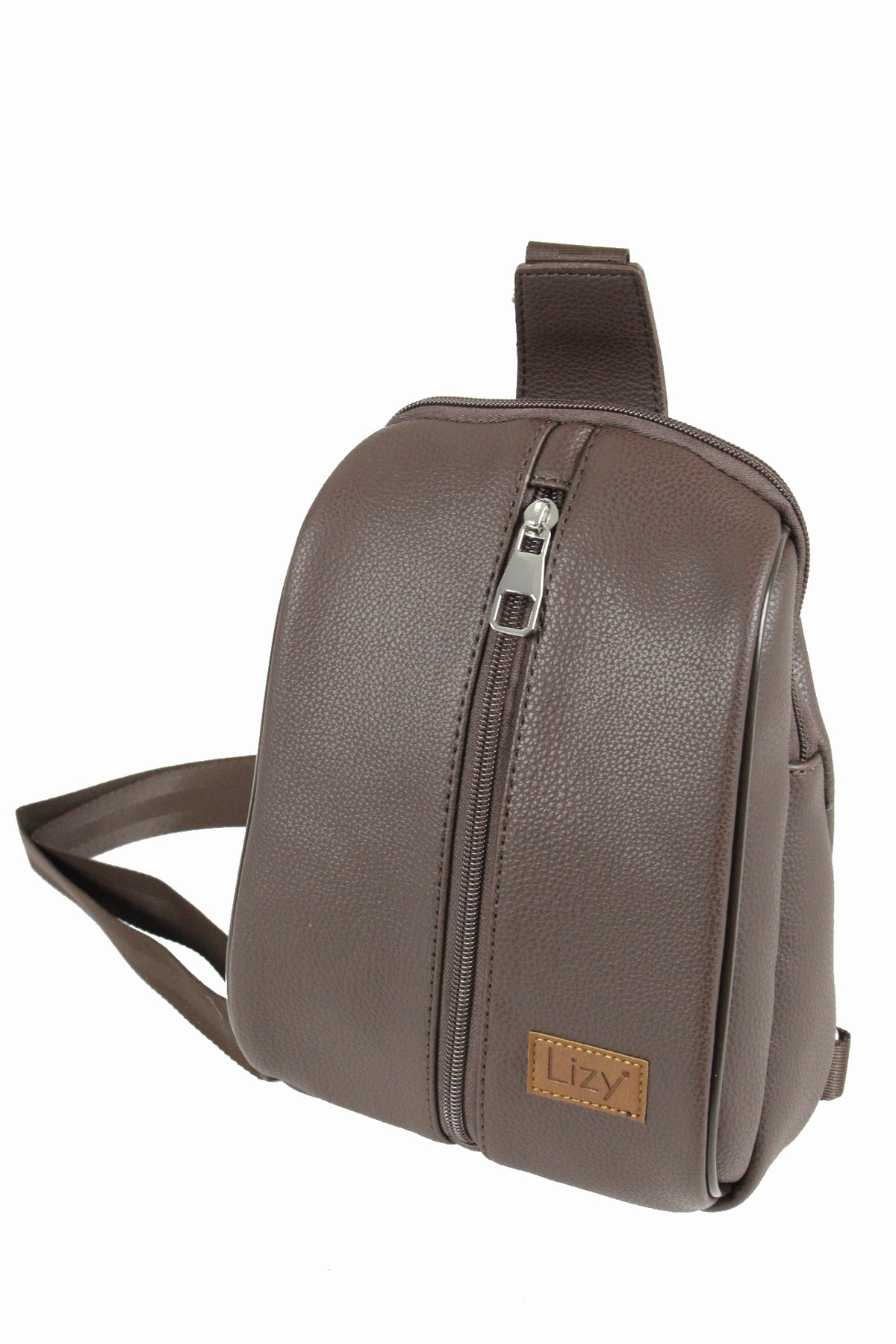 Lizy 1061 Suni Deri Unisex Body Bag, Omuz Çantası Kahve