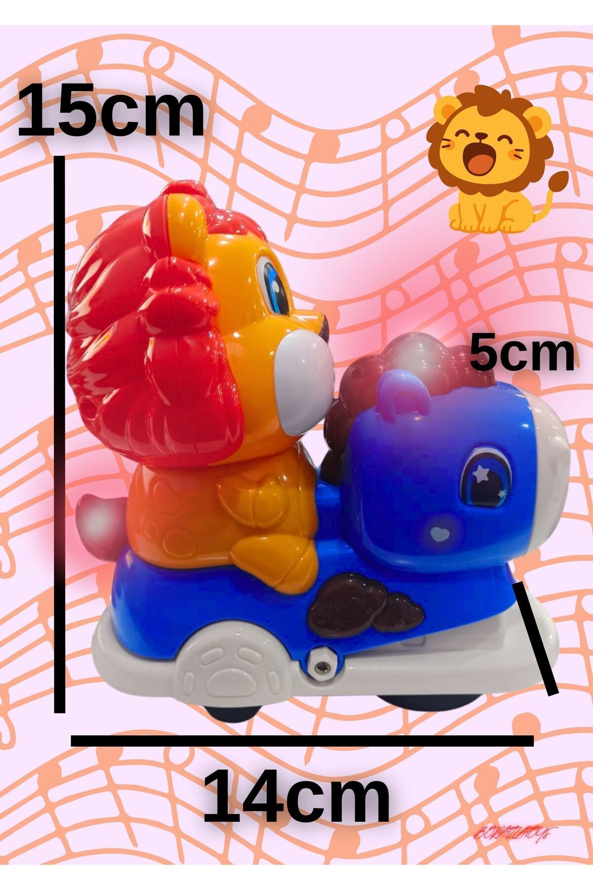 Boratila Toys Işıklı Müzikli Çarp Dön Emeklemeye Yardımcı Sevimli Atlı Karınca Aslan Oyuncak fotoğrafı 2 (önizleme)