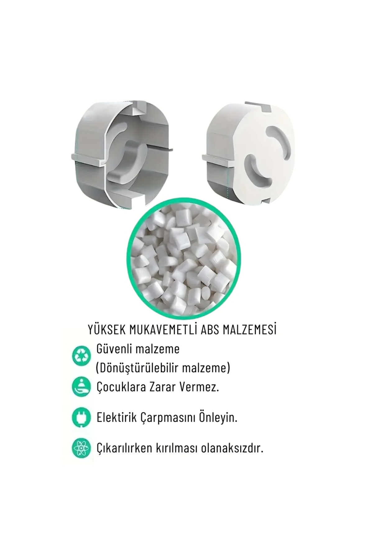 Abuy 1 Adet Bebek Güvenlik Priz Koruyucusu, Elektrik Prizleri Koruması,Priz Çocuk Güvenliği,Beyaz, Siyah fotoğrafı 5 (önizleme)