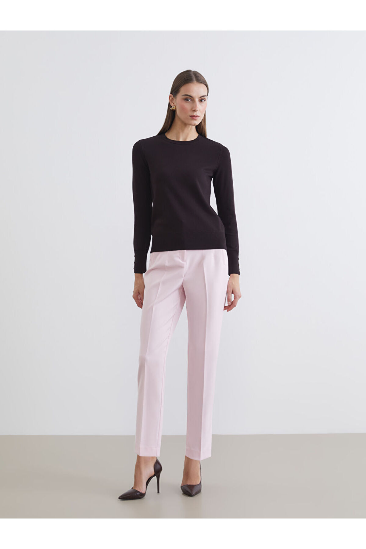 LC Waikiki Kahverengi Bisiklet Yaka Kadın Triko Kazak fotoğrafı 2 (önizleme)