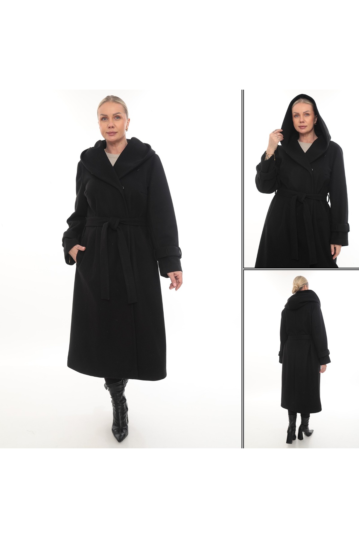 Cristina  büyük beden kase rahat kalıp kaban astarsız - Görsel 3