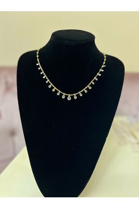 JEWELRY 14K kaplama Damla Zirkon Taşlı Kolye