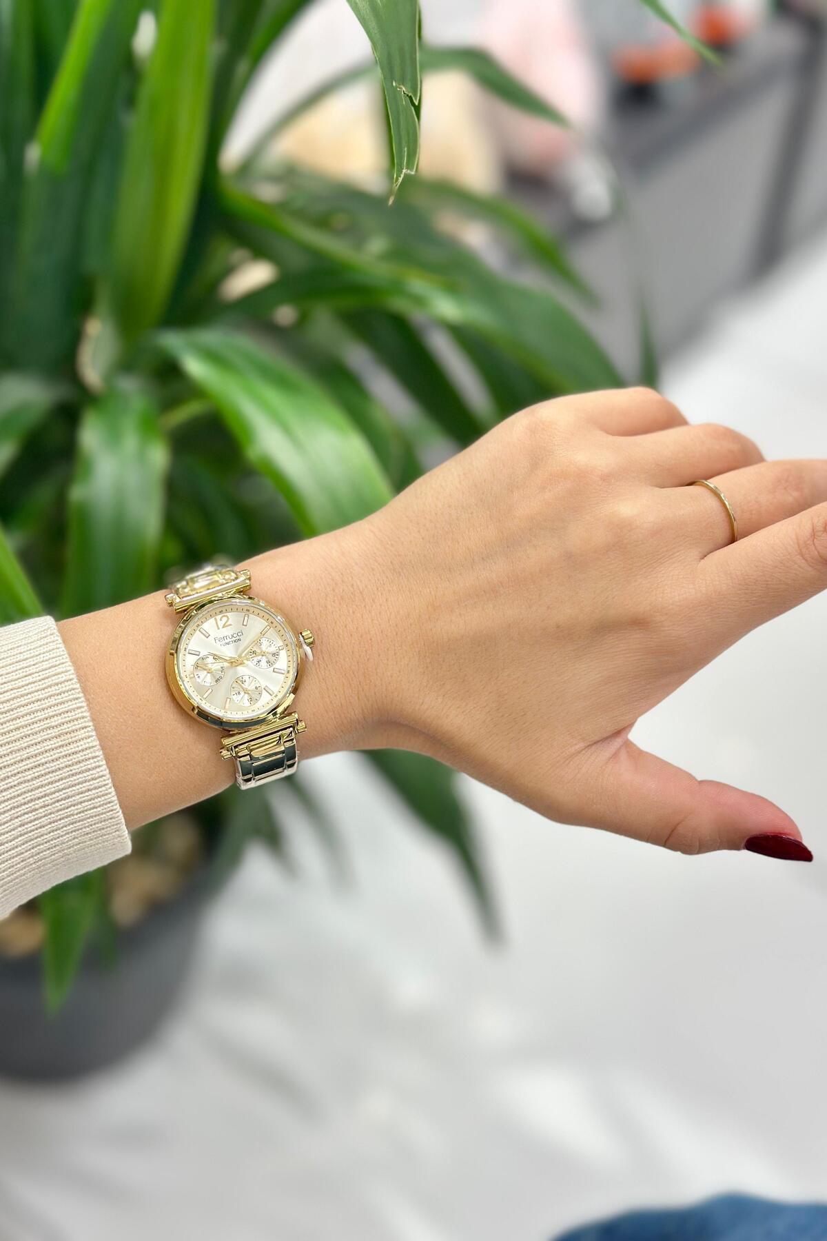 Ferrucci  Çelik Kordon Su Geçirmez Garantili Kadın Kol Saati - Görsel 4