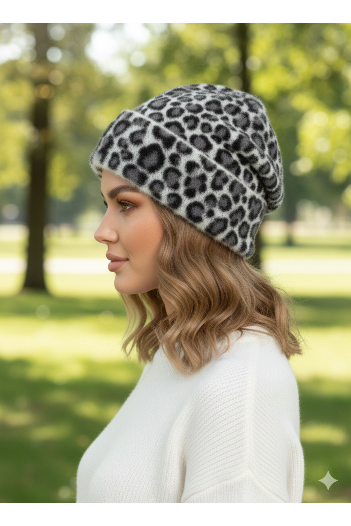 STELLA VESTİNO Leopar Desenli Soft Akrilik Premium Bere görsel 3