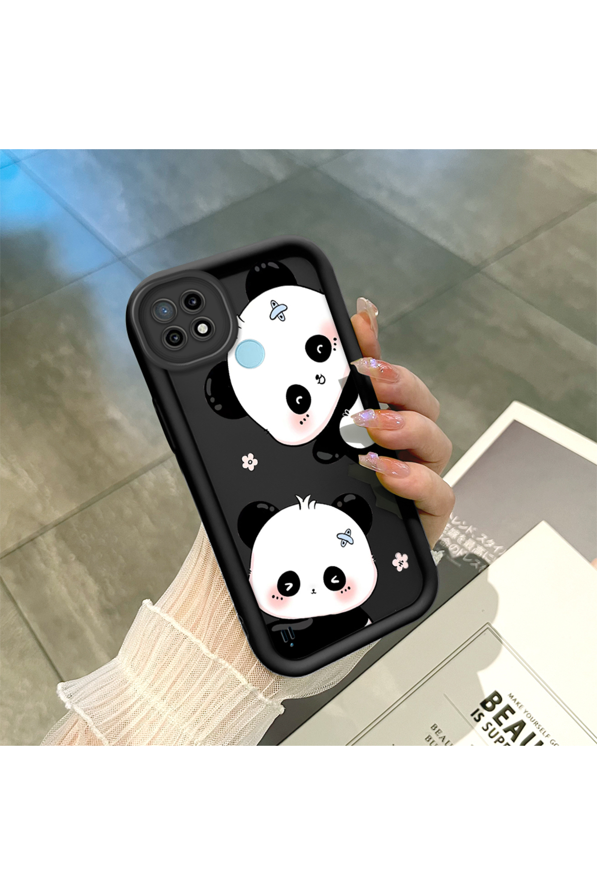 Realme C21 Compatible Panda's Anti-Fall Simplicity Soft Silicone Phone Case