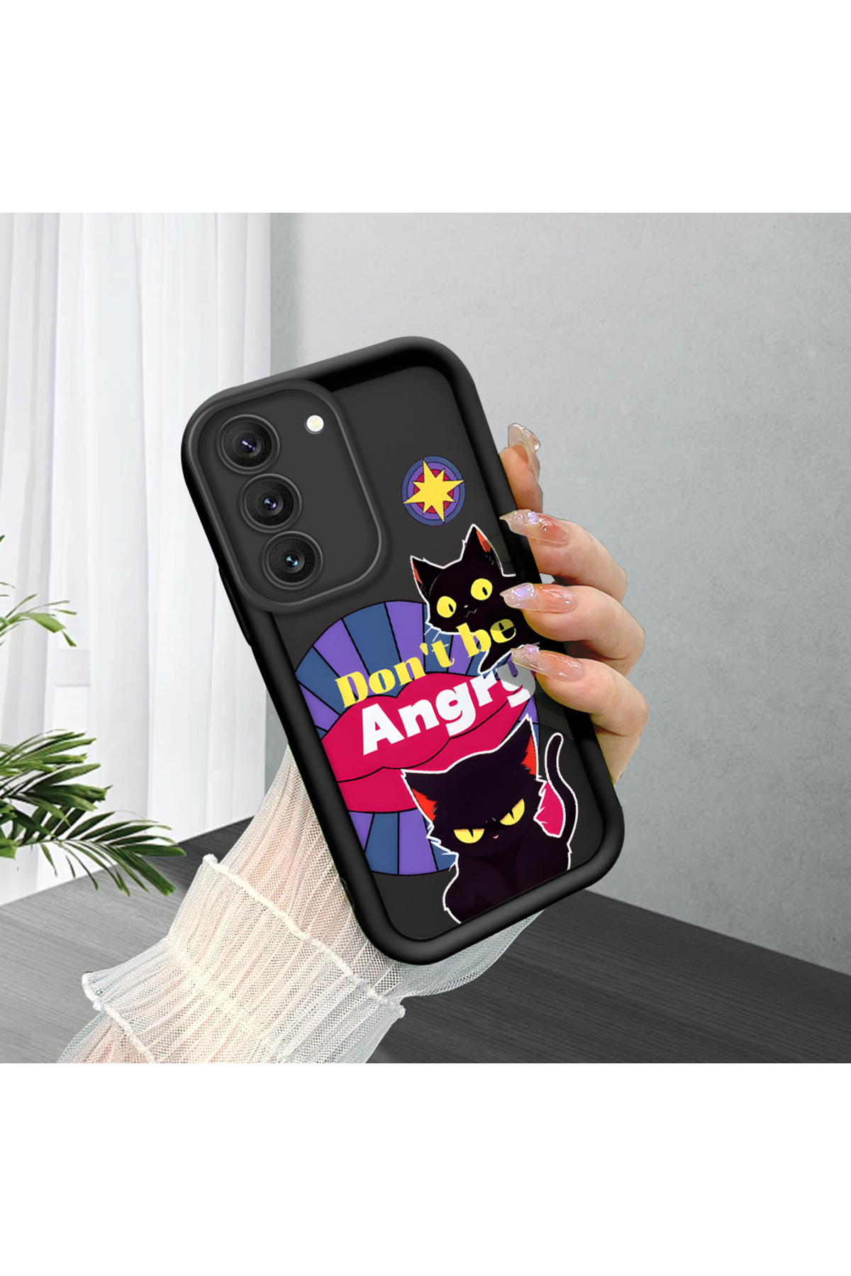 Samsung Galaxy S22 Compatible Black Cat Anti-fall Simplicity Soft Silicone Phone Case
