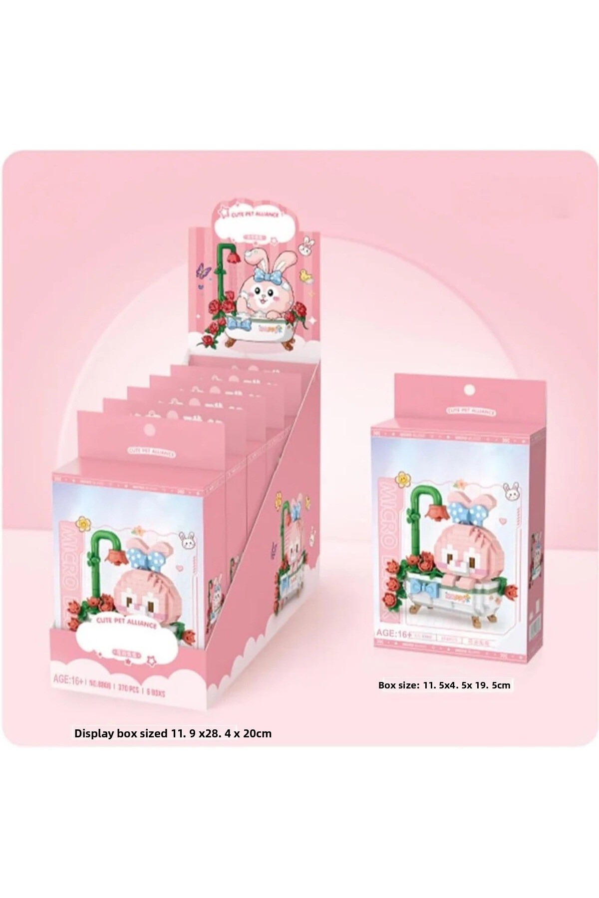 مجموعه شیرین‌کننده: خرگوش حمام | ۳۷۰ قطعه میکروبلاک | بالای ۱۴ سال | مدل حیوان خانگی