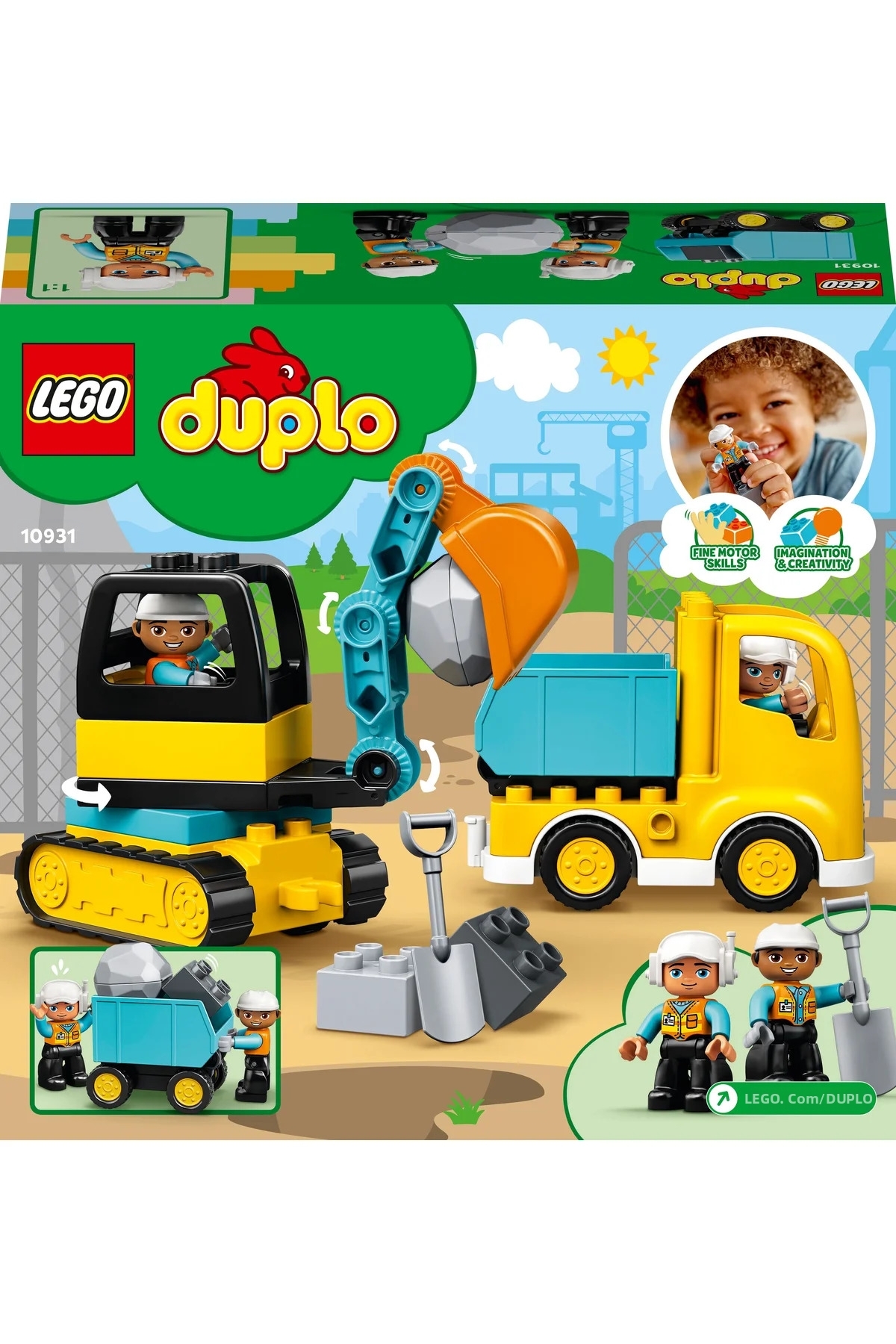 ® Duplo ® کامیون شهری و بیل مکانیکی زنجیری 10931 – مجموعه ساختنی آموزشی ۲+ (۲۰ قطعه)