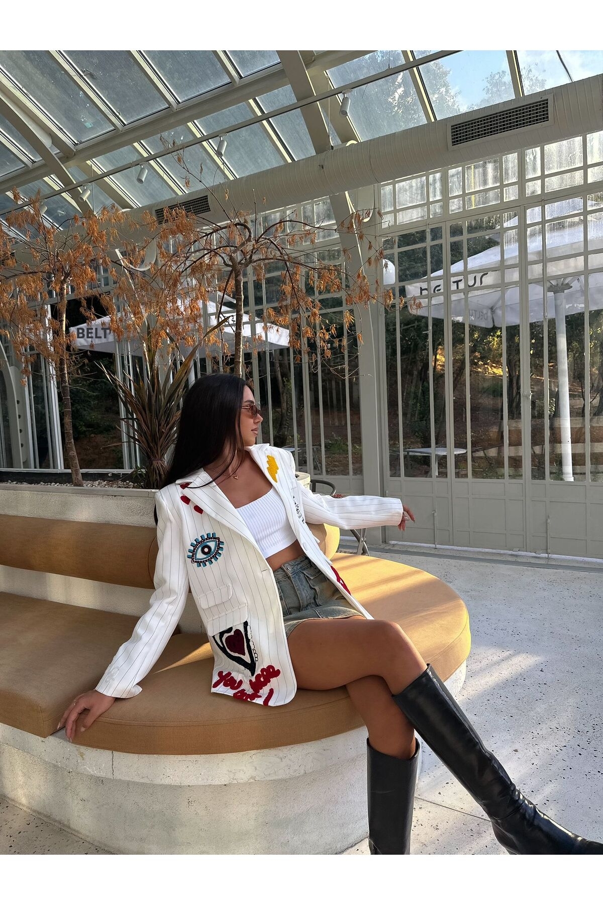 VOLT CLOTHİNG Дамско сако с бродирани детайли