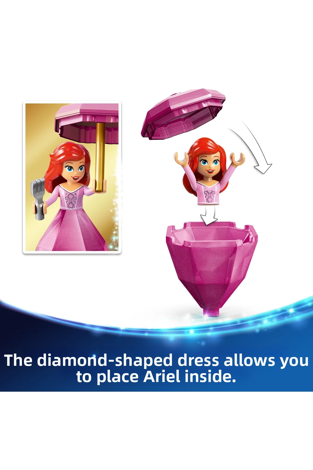 ® ǀ دیزنی پرنسس آریل چرخان ۴۳۲۵۹ – مجموعه ساختنی اسباببازی ۵ سال به بالا (۹۳ قطعه)