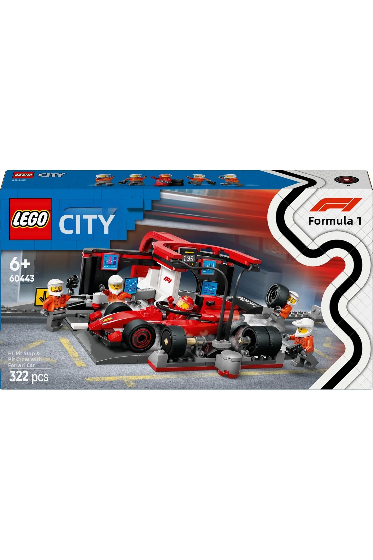 ® سیتی F1 پیت استاپ و تیم پیت با مجموعه مونتاژی ماشین فراری 60443 برای کودکان ۶ سال به بالا (۳۲۲ قطعه)