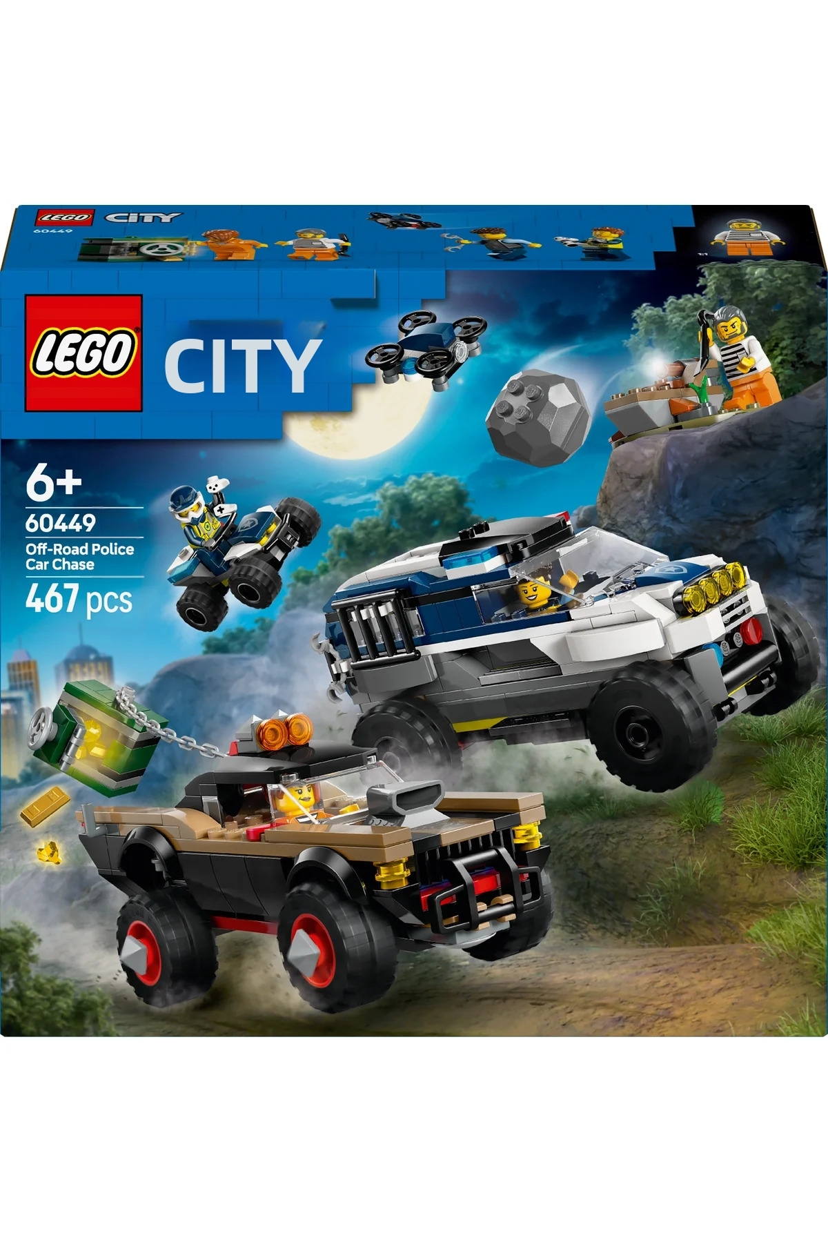 ® ردیاب خودروهای آفرود پلیس شهری 60449 – مجموعه خلاقانه ساخت ماشین اسباب‌بازی برای کودکان ۶+ (۴۶۷P)