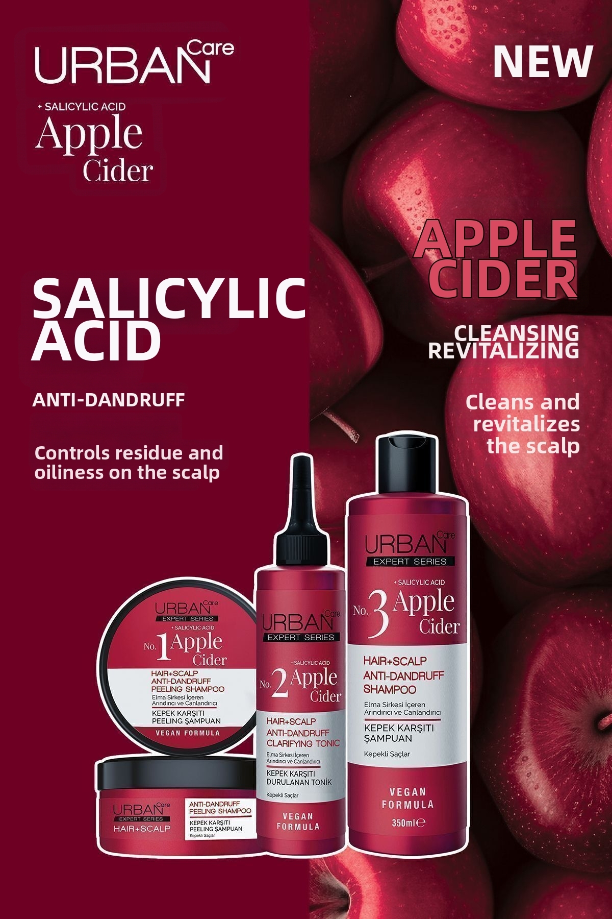 Urban Care No.3 Expert Apple Cider Anti-Dandruff Hair Care Shampoo