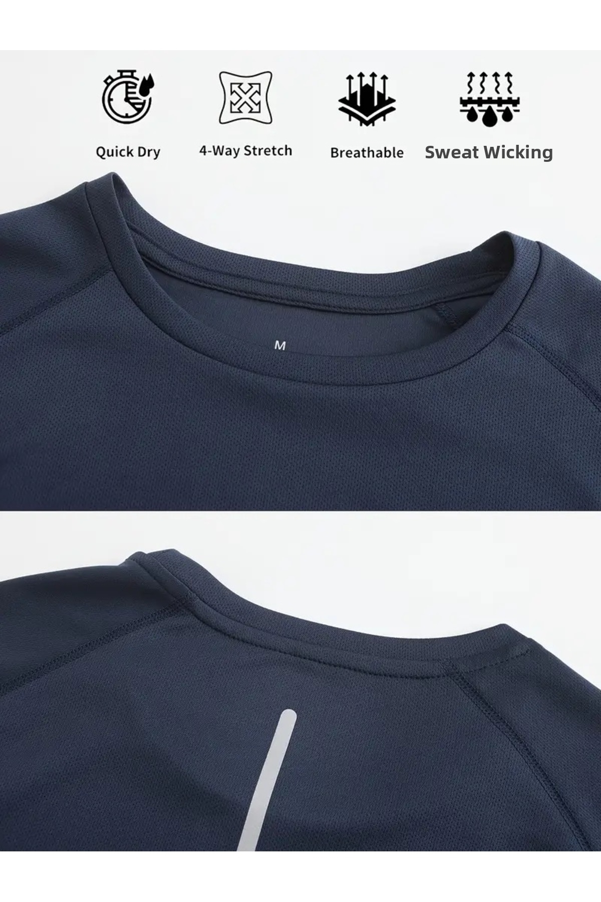 تي شيرت رياضي بأداء فني رياضي مكون من 3 قطع مع ميز...