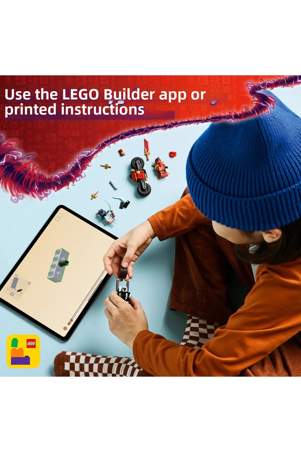 ® نینجاگو ® مسابقه سرعت موتورسواری کای ۷۱۸۳۸ – ست ساختنی خلاقانه برای کودکان ۶+ (۷۹ قطعه)