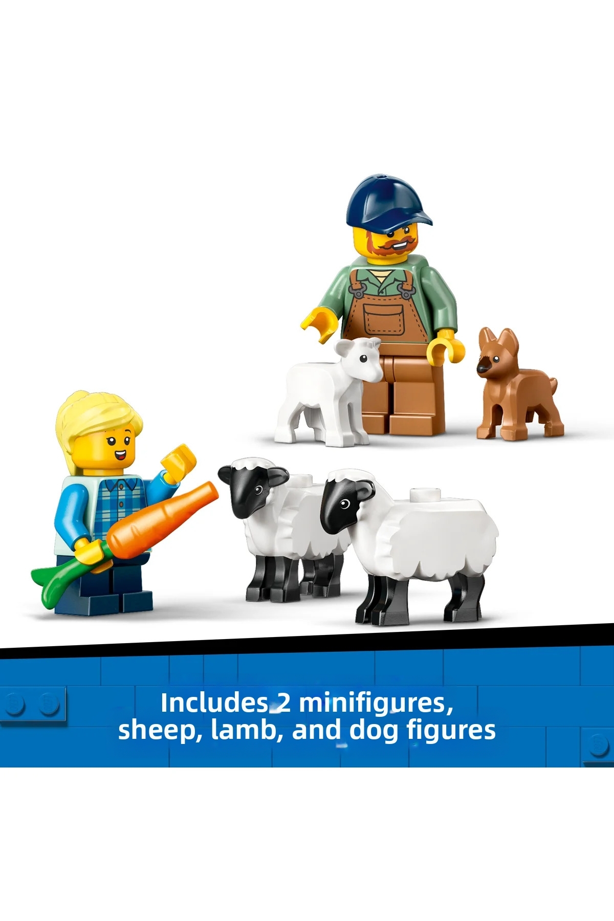 ماکت ساختنی تراکتور با تریلر و گوسفند City Red Farm® مدل 60461 برای کودکان بالای ۴ سال (۱۱۶ قطعه)