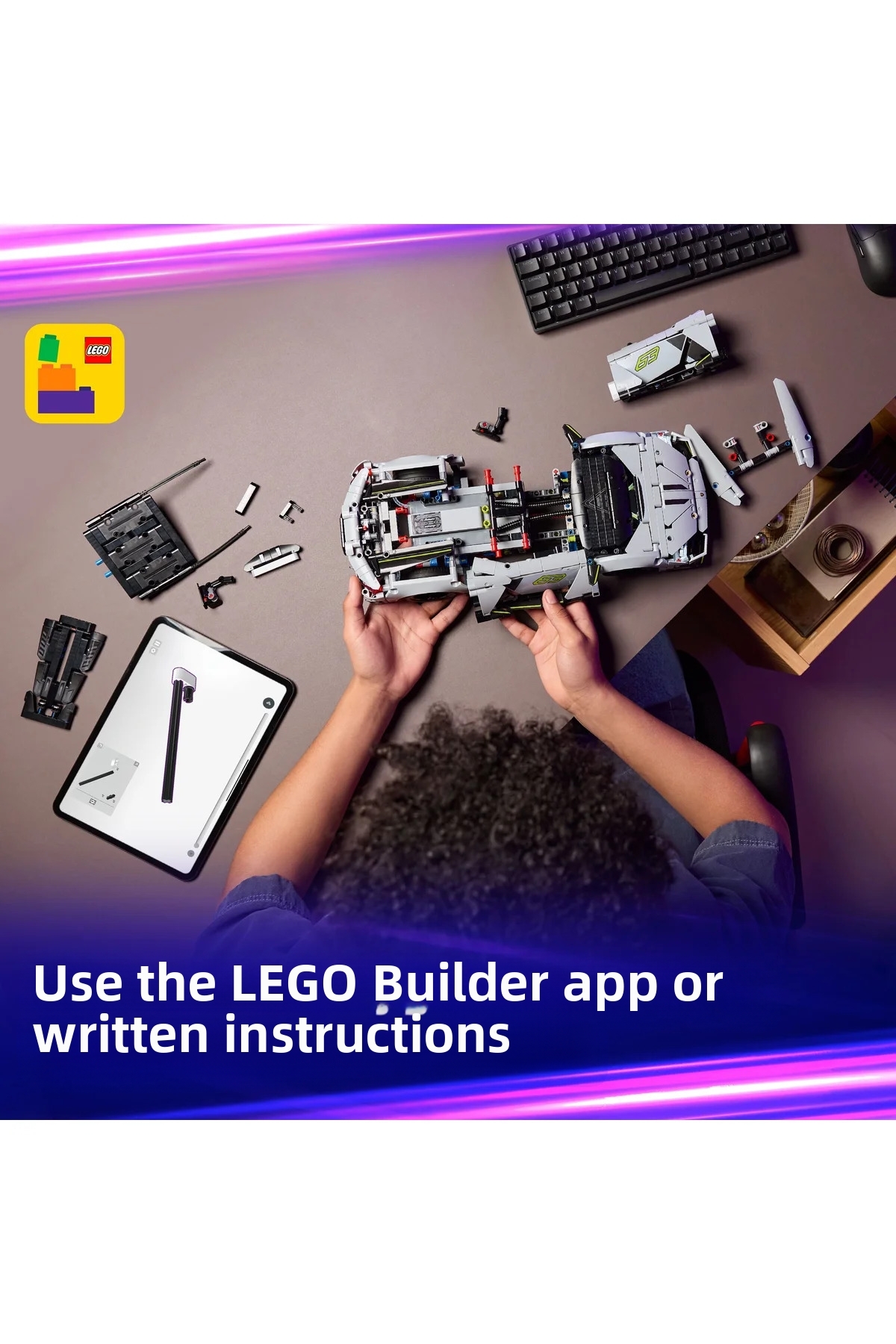 ® ماشین سوپر اسپرت تکنیک لامبورگینی رووِولتُو ۴۲۲۱۴ – کیت ساخت اسباببازی برای کودکان ۱۰ سال به بالا (۱۱۳۵P)