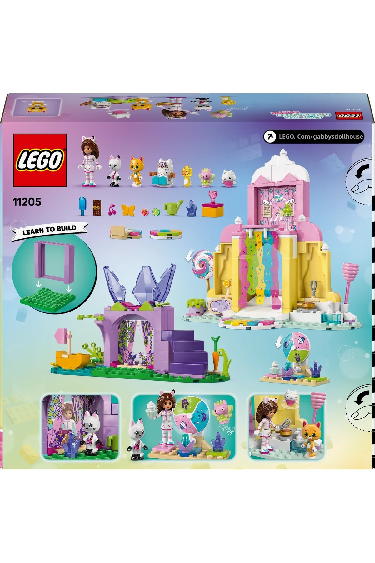 ® خانه عروسکی گبی کوه آبنبات شیرین و باغ گربه 11205 – مجموعه ساختنی اسباببازی ۴+ (۲۶۳ قطعه)