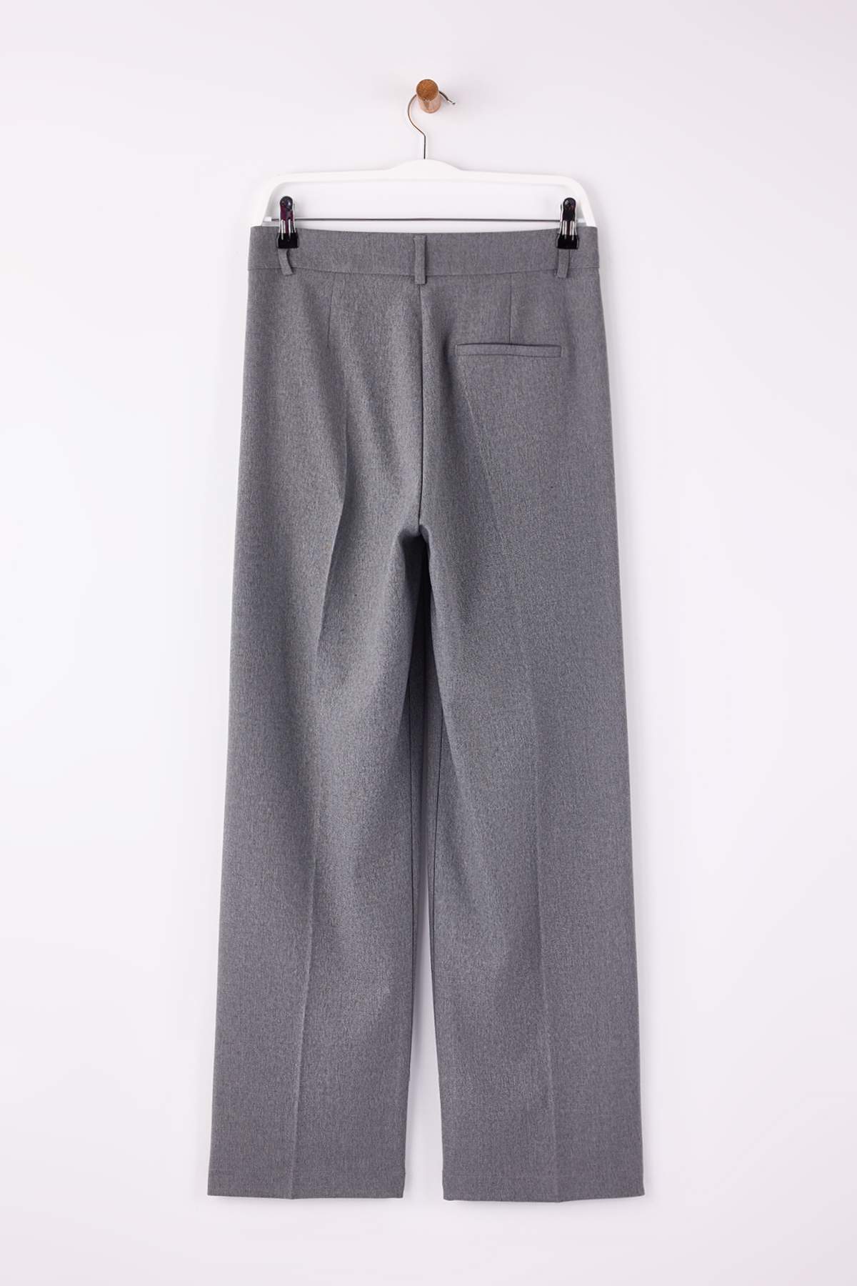 Trendyolmilla  Antrasit Bordo Çizgili Kalın Tuşeli/Kışlık Dokuma Pantolon TWOSS26PL00013 - Görsel 6