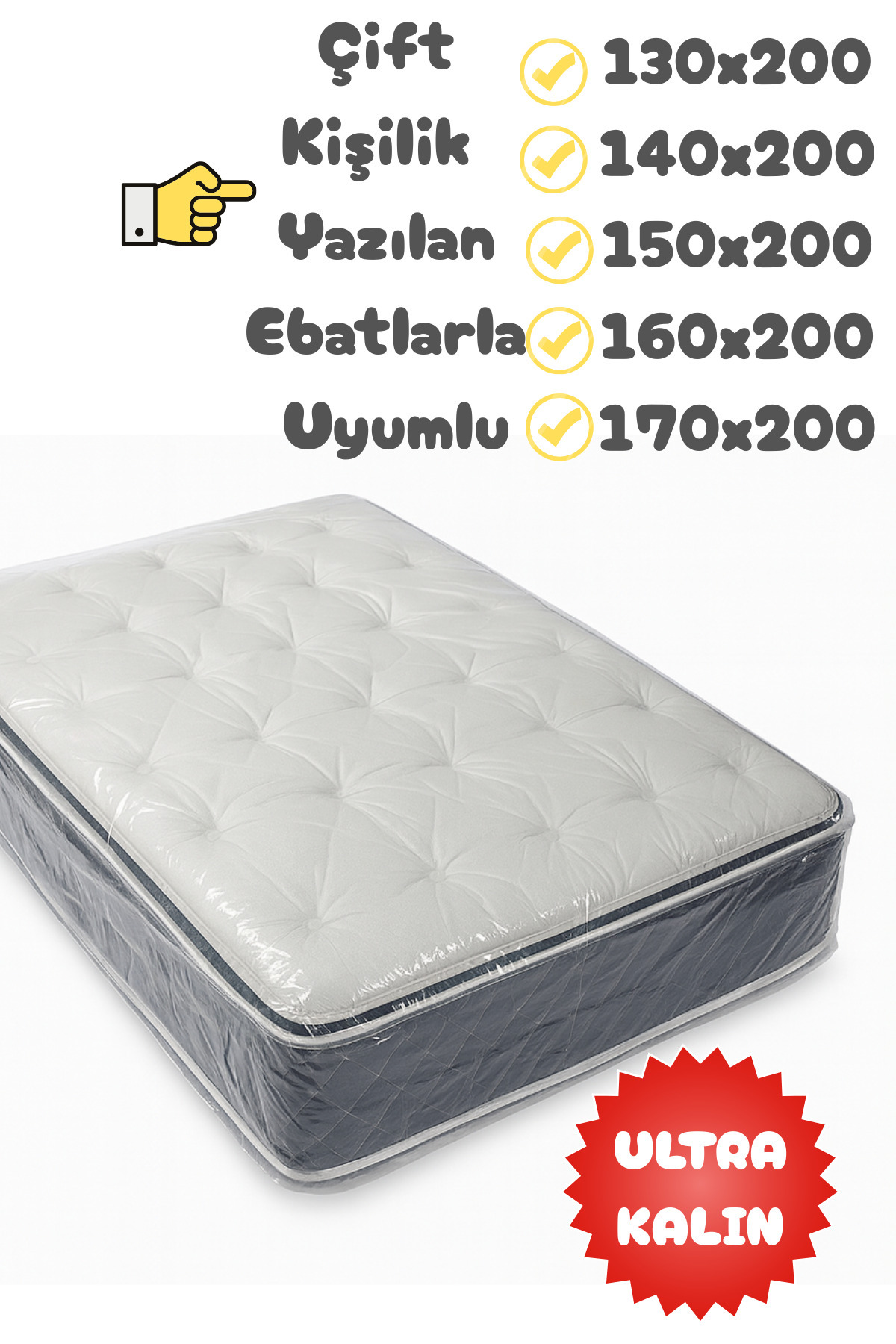 Palifix Çift Kişilik Yatak Baza Koruma Naylonu Taşıma Taşınma Saklama Poşeti Ambalaj Kılıfı Malzemesi