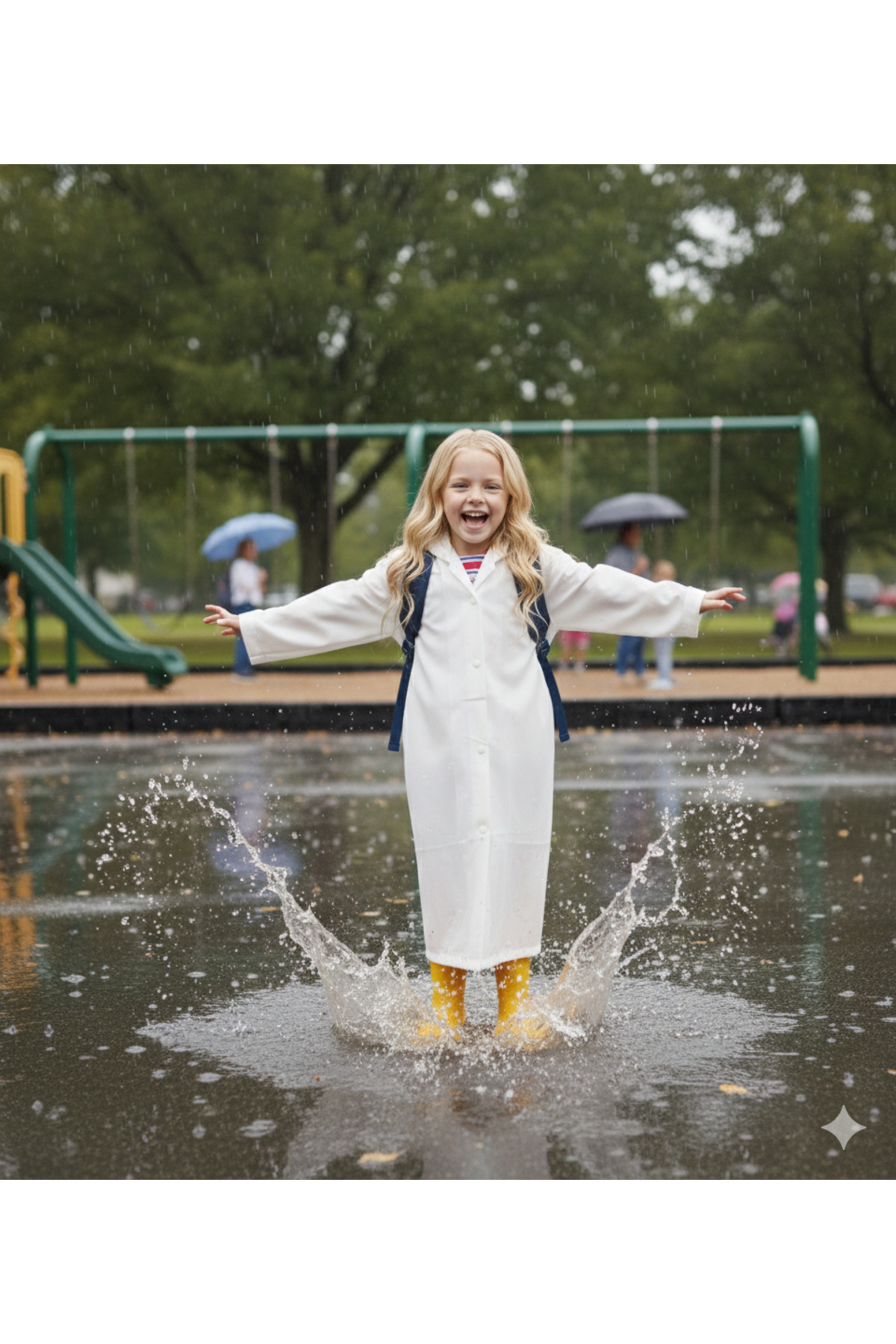 İMEXTECH Unisex Çocuk Beyaz Su Rüzgar Geçirmez Yağmurluk fotoğrafı 5 (önizleme)