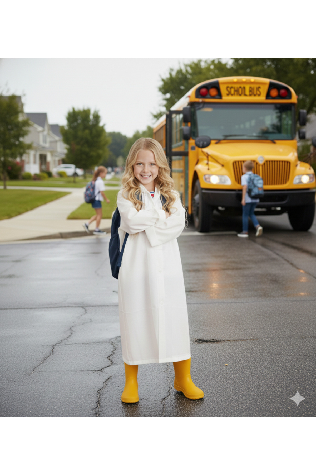 İMEXTECH Unisex Çocuk Beyaz Su Rüzgar Geçirmez Yağmurluk fotoğrafı 4 (önizleme)