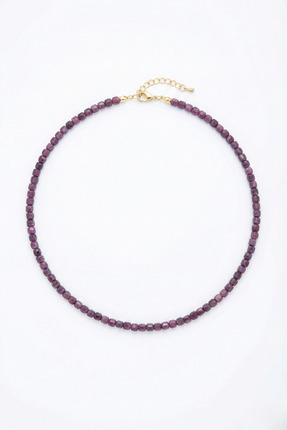 Cunda Doğal Taş Design Yakut Doğal Taş Kolye (5mm)