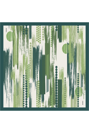 Arancia Yeşil 90X90 İpek Tivil Eşarp