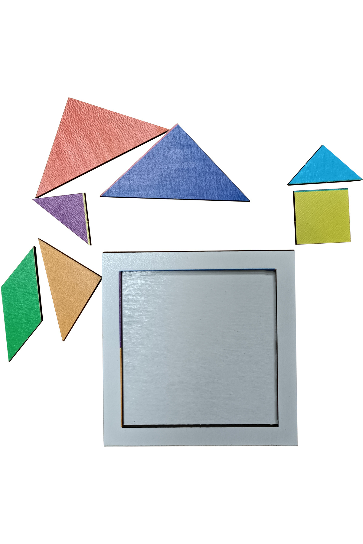 gift plus Ahşap Tangram 7 Parça Eğitici Puzzle Yapboz Oyuncak (10x10 cm) fotoğrafı 2 (önizleme)