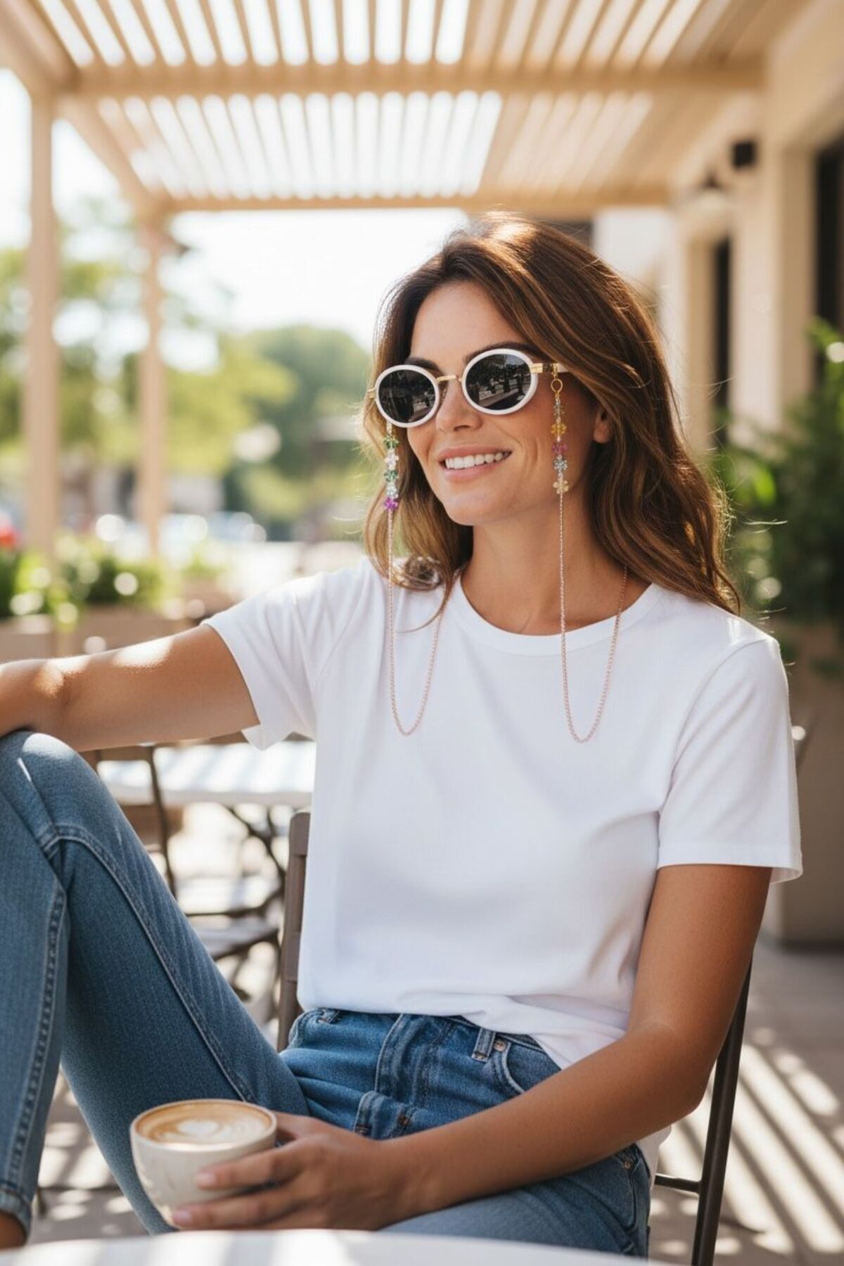 LiKESUN El Yapımı Doğaltaş Kadın Numaralı Ve Güneş Gözlük İpi Askısı