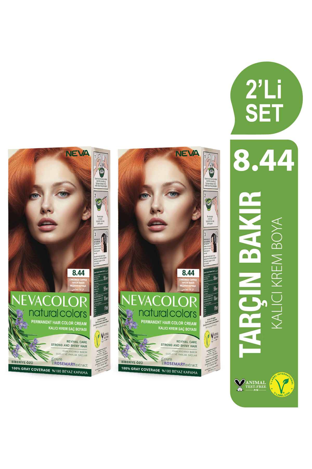 Neva Color Natural Colors 2'Lİ SET 8.44 TARÇIN BAKIR Kalıcı Krem