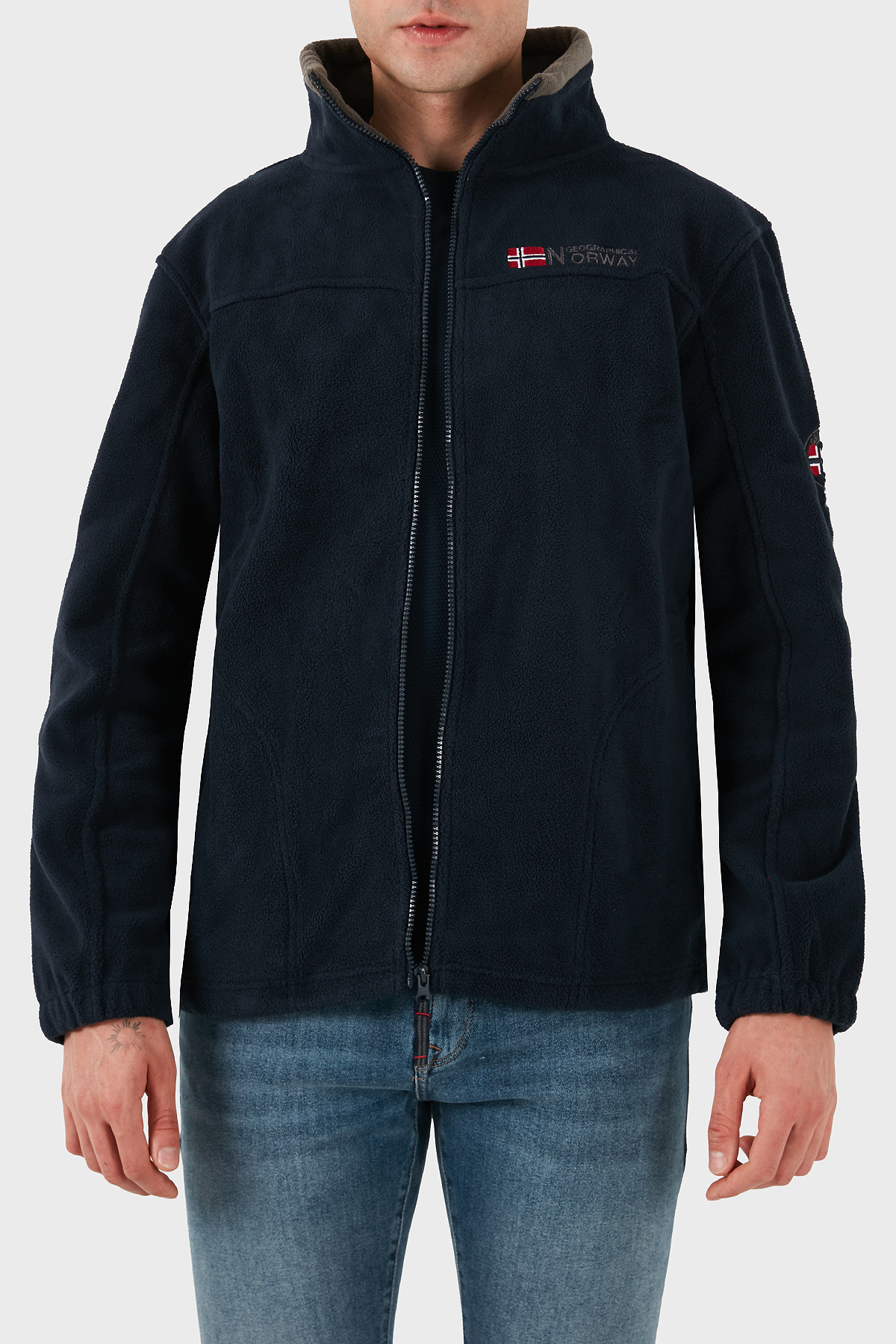 نوروی جئورفیکال سویشرت پشمی سرمه‌ای مردانه TAMAZONIE